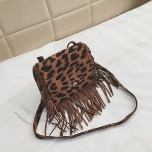 Girl's fringe purse (brown cheetah)